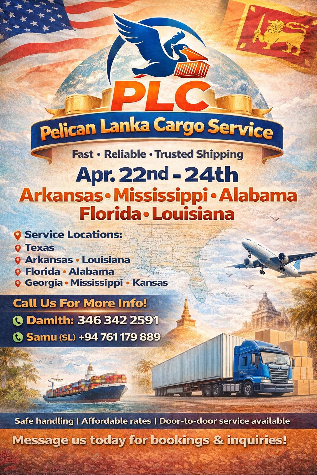 PLC Special Coverage: USA to Sri Lanka Shipping (Apr 22-24)